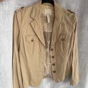 Banana Republic Khaki Button-Up Blazer
